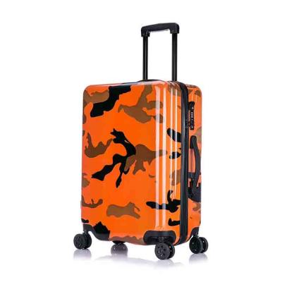 China Guangzhou Traval Luggage Camouflage Set On Case Logo Design Luggage Custom Wheeled Trolley 20