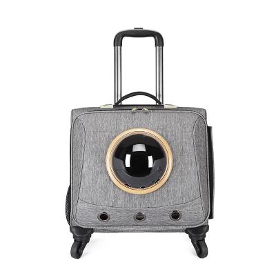 China Cat And Dog Pet Trolley Case Strong And Durable Silent Wheel Travel Factory Outlet Outdoor Portable Pet Bag Portable Pet Suitcase for sale