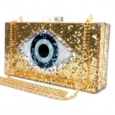 China Women same vintage devil clutch bag box purse box clutch shoulder bag new vintage devil eyes acrylic women evening clutches for sale