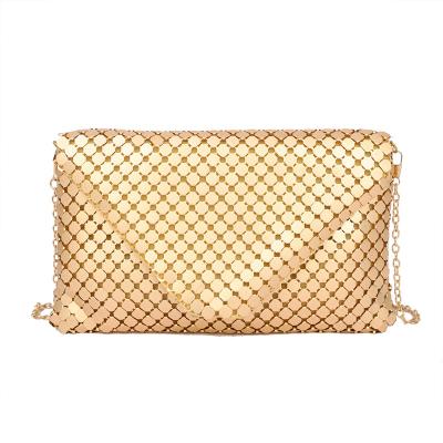 China Wholesale Luxury Women Cross - Body Bling Handbag Grabs Wedding Purse Aluminum Metal Mesh Bag for sale