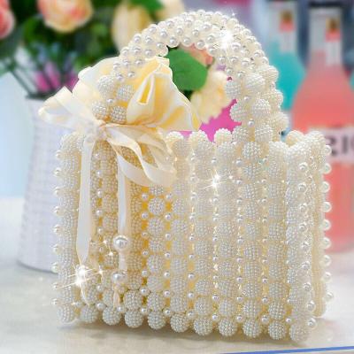 China Women Even Hot Selling White Evening Clutch Bags Faux Pearl Beaded Wedding Purse Handbag Clutch Bags for sale