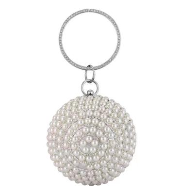 China Women Evening Clutch Bags Crystal Beaded Handbag Women Clutch Bag Mini Rhinestone Ball Shaped Wedding Clutch Bags with Ring Handle for sale