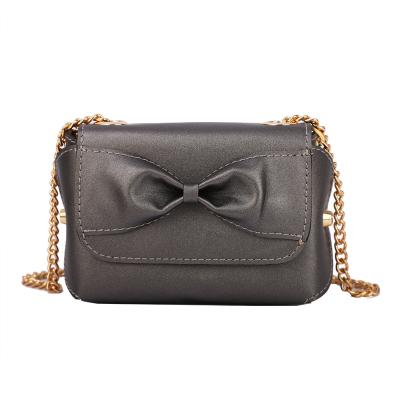 China New Arrivals Customization Bow Luxury Metal Knot Chain Sling Mini Bags For Girls Kids Clips Children Handbags for sale