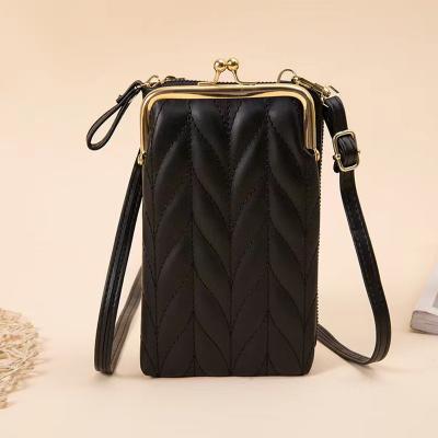 China Fashion Kiss Lock Chain Mini Bag Women Crossbody Shoulder Multicolor Stitched Handbag Phone Wallet Clutch Purse for sale