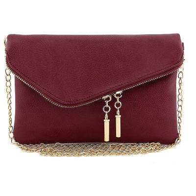 China Fashion Hottest Sale Party Prom Clutch With Magnet Flapper Envelope Burgundy Clutch Evening Clutch Wristlet Bags for sale