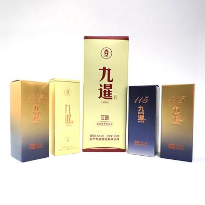 China Recycled Materials Factory Customized Compound Coated Paper Custom Logo Wine Packaging Box For Vodka Whiskey Remy Martin Wine Packaging Box for sale