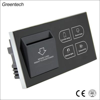 China tempered glass base wall control panel main hotel base card holder light intelligent power switch panel+86 type for sale