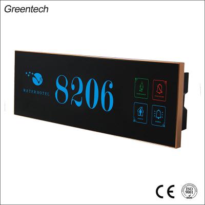 China Smart Oblong Touch Number Digital Door Plate Hotel With Function Electric Bell 258*86mm for sale