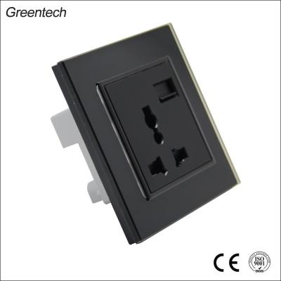 China Euro Outlet USB Panel Electrical Socket Residential / Multipurpose Tempered Glass Panel for sale