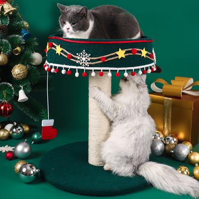 China Hot Sale Viable Toys Cat Tower Christmas Gift Cat Toy Tree Christmas Scratcher Baby Cats for sale