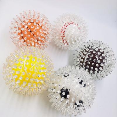 China Non-Toxic Viable Light Bite Toy Balls Durable Soft TPR Dog Tooth Pet Tooth Ball Resistant Chew Cleaning Toys for sale