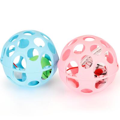 China Viable Elasticity Bite-Resistant Training Bite-Resistant Rubber Cat Toy Ball Teeth Cat Toy Mouse Teasing Squeaky Bell for sale