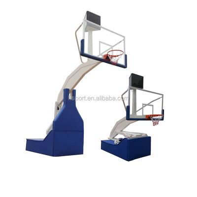 China Laminated Glass Luxury Movable Electric Hydraulic Basketball Stand For Club / Gym for sale