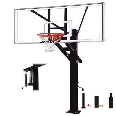 China Home /gym/school Inground Training Basketball Hoop Steel Full Size Adjustable Outdoor Inground Basketball Stand With Pad(Real Pictures) for sale