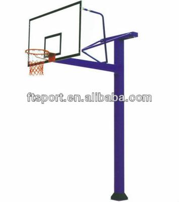 China Square Tempered Glass Tube Inground Basketball Pole for sale