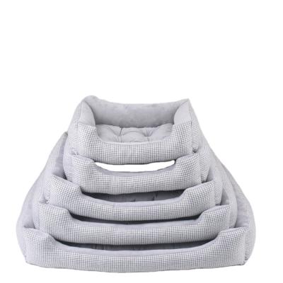 China Waterproof Washable Recyclable Ultra Soft Bottom Sofa Rectangle Pet Bed Waterproof Pet Machine Soft Fleece Cat Bed House for sale