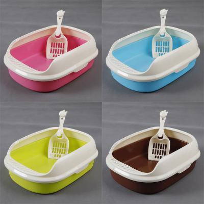 China Splatter-proof Anti-splash Cat Litter Box Small Open Viable Litter Semi Closed Cat Toilet Cat Bowls For Pet for sale