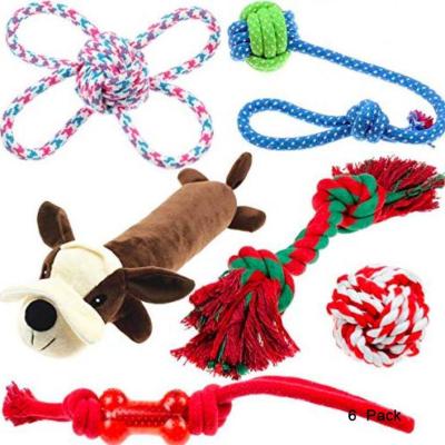 China Stocked Pet Toys Sets 2021 Eco-Friendly Durable Squeak Training Plush Rope Dog Interactive Pet Toys & Accessories Q.I. for sale