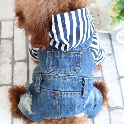 China 2021 viable new style autumn and winter keep warm cowboy Jeans Coats and jackets dog clothing pet clothes for sale