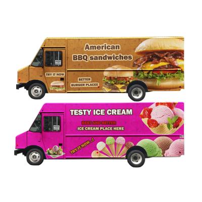 China Air Bubble Free Print Ice Cream Wrap Custom Food Truck Car Vinyl Wrap for sale