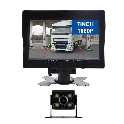 China HPLRHITC 7 Inch 1024*600 IPS Display 1080P IP68 IR Night Vision Camera Truck BUS Waterproof Car Reversing Display Camera System for sale