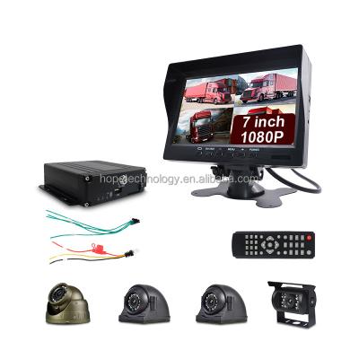 China Factory H265 1080P AHD Camera 4 Channel Truck Bus CCTV Vehicle Camera System Mobile DVR Remote Kit SD Card Controller for sale