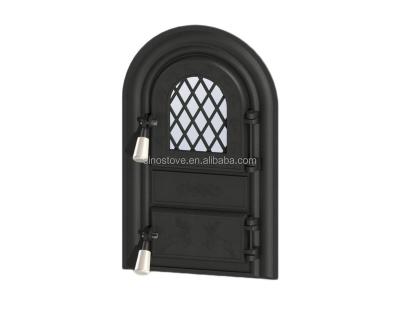 China Cast iron factory direct sale wooden stove door for sale