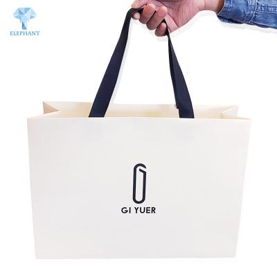 China Recyclable Custom Bulk Color Printing With White Handle Kraft Paper Bags for sale