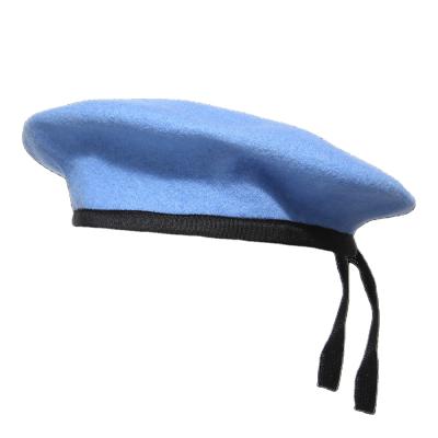 China High Quality 100% Blue Feeling Picture Wool Soft Army Beret Caps For Military for sale