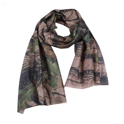 China Soft Soft Feeling Military Camouflage Army Polyester And Cotton Mesh Scarf for sale