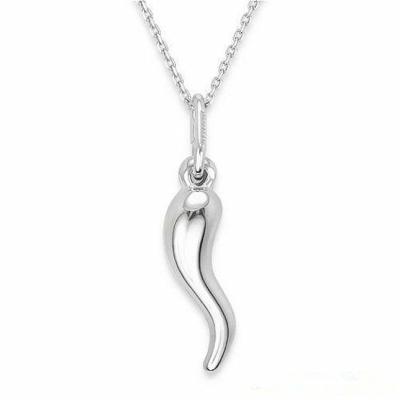 China Eco-friendly Metal Gold Amulet Italian Horn Silver Plated Pendant Necklaces Lucky Jewelry for sale