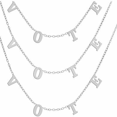 China Eco - Friendly High Quality Stainless Steel Letters Charm Vote Necklaces For Gifts for sale