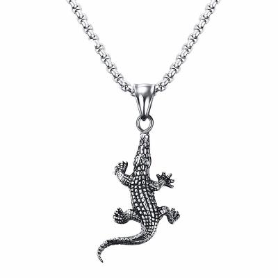 China Eco-friendly Metal Shape Alligator Crocodile Zinc Alloy Cute Animal Necklaces Lovely for sale