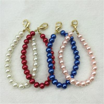 China Fashionable 10mm Fashionable ABS Eco-friendly Imitation Pearl Key Chains For Women Bag Car To Decorate Jewelry for sale