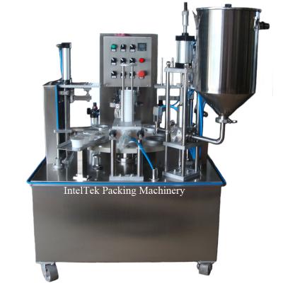 China Kis900 Rotary Type Automatic Cheese Cup Filler Sealer Food Packing Machine for sale