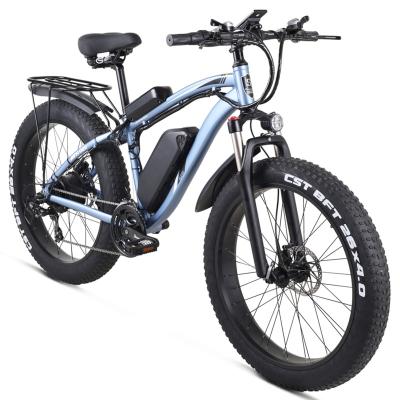 China Aluminum Alloy Ready To Board 48V 1000w 15Ah Cheap Rear Hydraulic Disc Brake 26 Inch Fat Tire Electric Bike With Pedal Assist System for sale