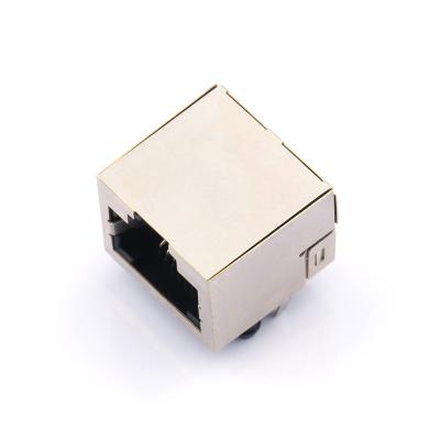 China Brass Or Bronze Network Interface 8P8C RJ45 Ethernet Female Connector With LED Indicator for sale