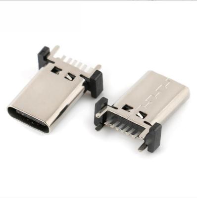 China Good Quality Panel TYPE-C USB H13.7mm Four Vertical Plug 6p Pin Plug Type-C Female Connector KH-TYPE-C-4L13.7-6P for sale