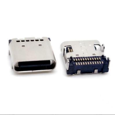 China TYPE-C Female Board 24P Dual Stick Extended Dual Type C Leg 2.0mm Pin Shell 6 Holes USB Connector KH-TYPE-C-W.STM-24P for sale