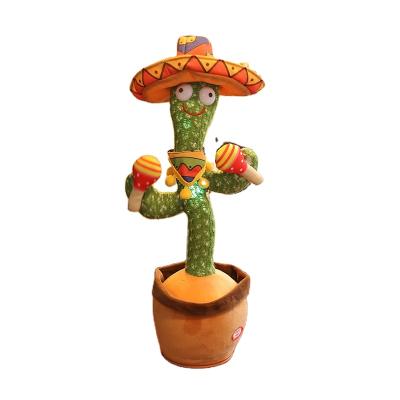 China Hot Selling Yes Saxophone Drum Factory Singing and Shake Dance Cactus Plush Electronic Toys for sale