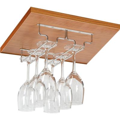 China Factory Stocked Stainless Steel Piece Wine Glass Rack Stemware Rack Cup Hanger Screw for sale