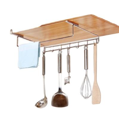 China Eco-friendly Industrial Kitchen Accessories Storage Stainless Steel Metal Hooks Hanging Organizer For Kitchenware for sale