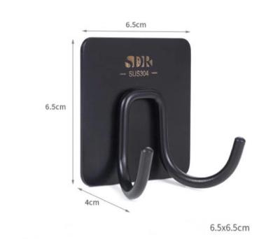 China Self Adhesive Wall Mounted Black Self Adhesive Wall Mounted Coat Towel Hook Heavy Duty Black Wall Hook for sale