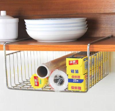 China Kitchen Storage Basket 304 Stainless Steel Hanging Storage Rack Non Perforated Sustainable for sale