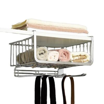 China Multifunctional Sliding Hanging Hanging Organizer Stored Under Cabinet Holder Kitchen Bathroom Stainless Steel Metal Baskets for sale