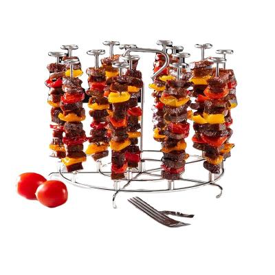 China Easily Cleaned Reusable BBQ Accessories Set Stainless Steel Marshmallow Roasting Sticks Hot Dog Forks for sale