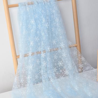 China Breathable Wholesale print snow mesh net fabric dress snow tulle fabric net fabric for girls dress for sale