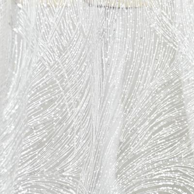 China Breathable Factory Huge Stock Latest Design Tulle Sequin Lace Dress Fabric Luxury Wedding Beaded Lace Fabric for sale