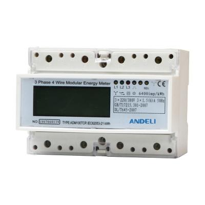 China ANDELI ADM100TCR 1.5-6A Three Phase Digital Energy Meter ADM-100T for sale