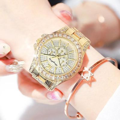 China New Fashion Day/Date Trend Korean Full Diamond Big Dial Digital Watches for sale